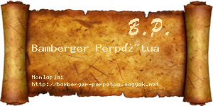 Bamberger Perpétua névjegykártya